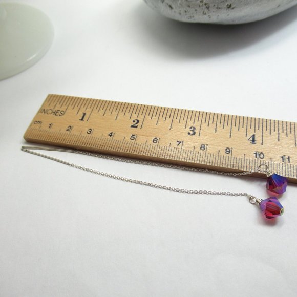 Swarovski Crystal threader earrings - Picture 7 of 9